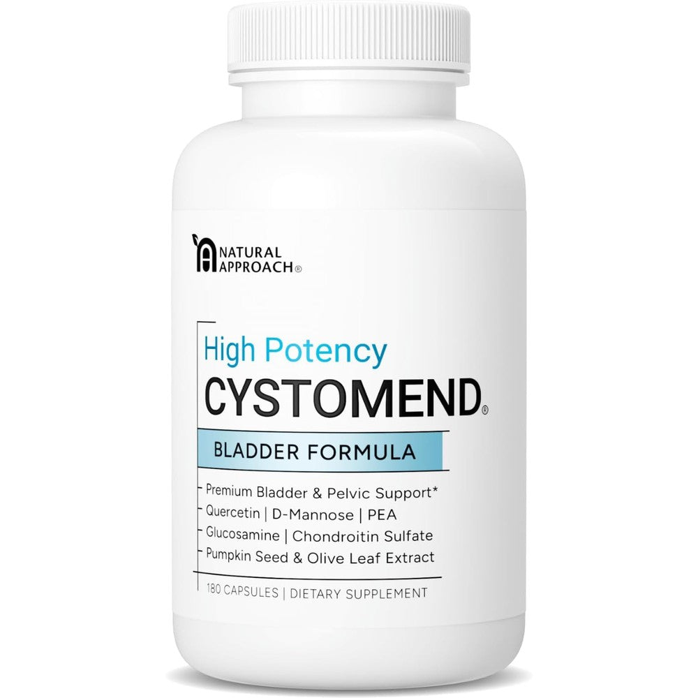 CystoMend Bladder and Pelvic Discomfort Formula front view bottle for premium urinary support.