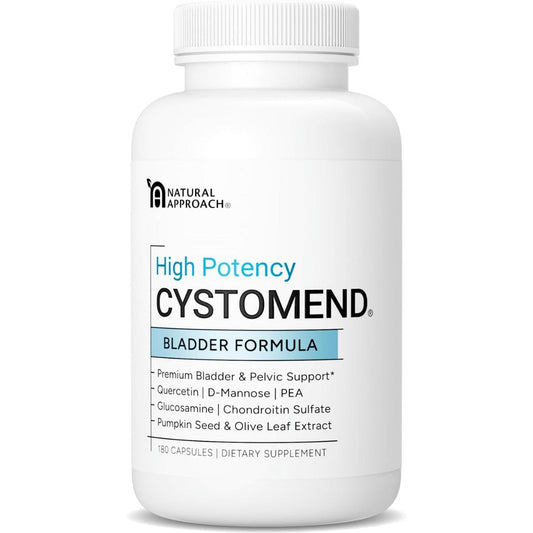 CystoMend Bladder and Pelvic Discomfort Formula front view bottle for premium urinary support.