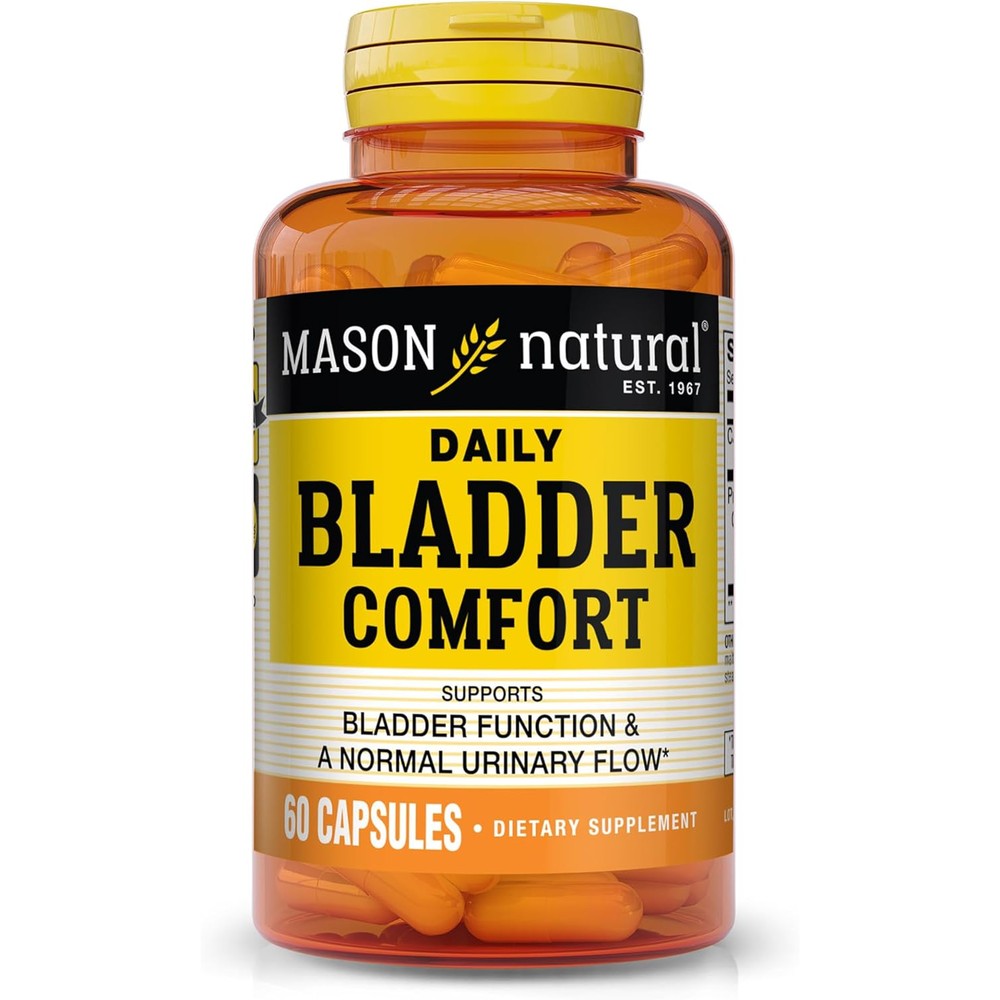 Mason Natural Daily Bladder Comfort bottle front view showing capsule count and main ingredients