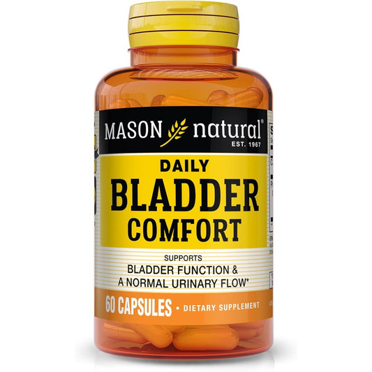 Mason Natural Daily Bladder Comfort bottle front view showing capsule count and main ingredients