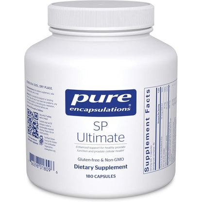 Pure Encapsulations SP Ultimate 180 capsules front view bottle showing premium prostate support supplement.