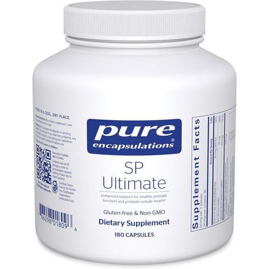 Pure Encapsulations SP Ultimate 180 capsules front view bottle showing premium prostate support supplement.
