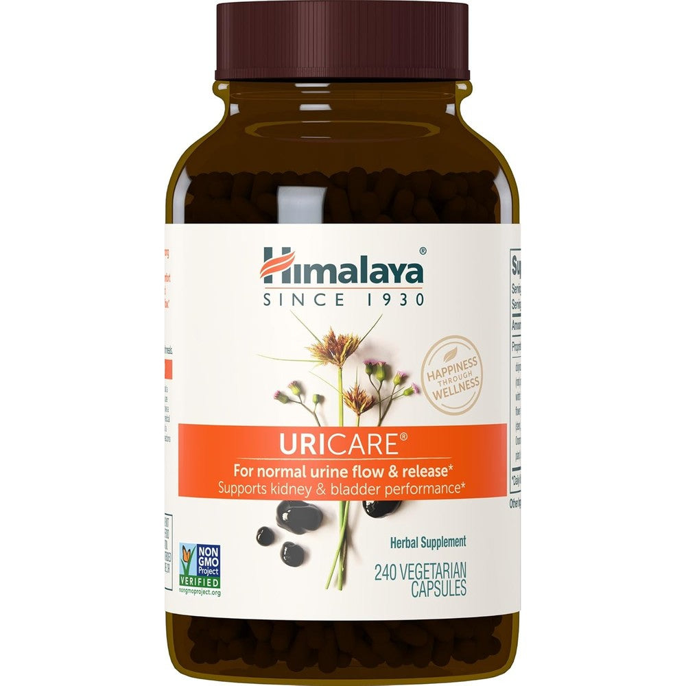 Himalaya UriCare 240 vegetarian capsules front view for kidney and bladder support.
