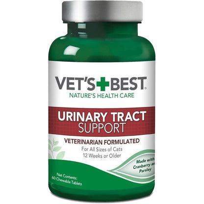 Vet's Best Cat Urinary Tract Support Supplement 60 chewable tablets front view