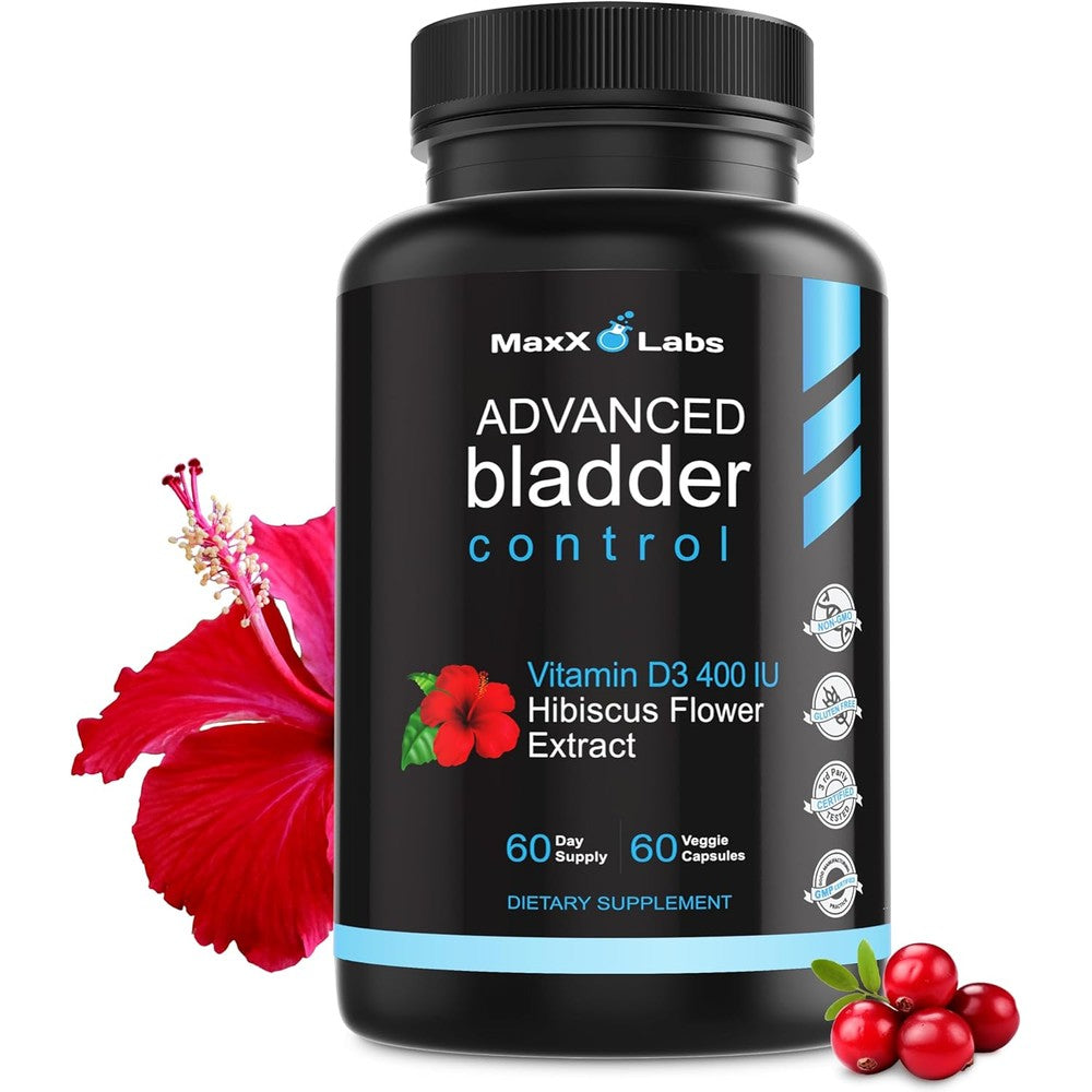 MaxX Labs Advanced Bladder Control 60 capsules front bottle view for urinary tract health