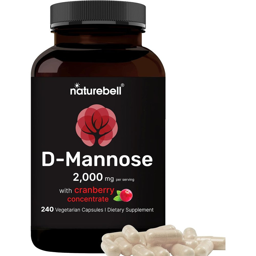 NatureBell D Mannose 2000mg and cranberry extract veggie capsules for urinary health