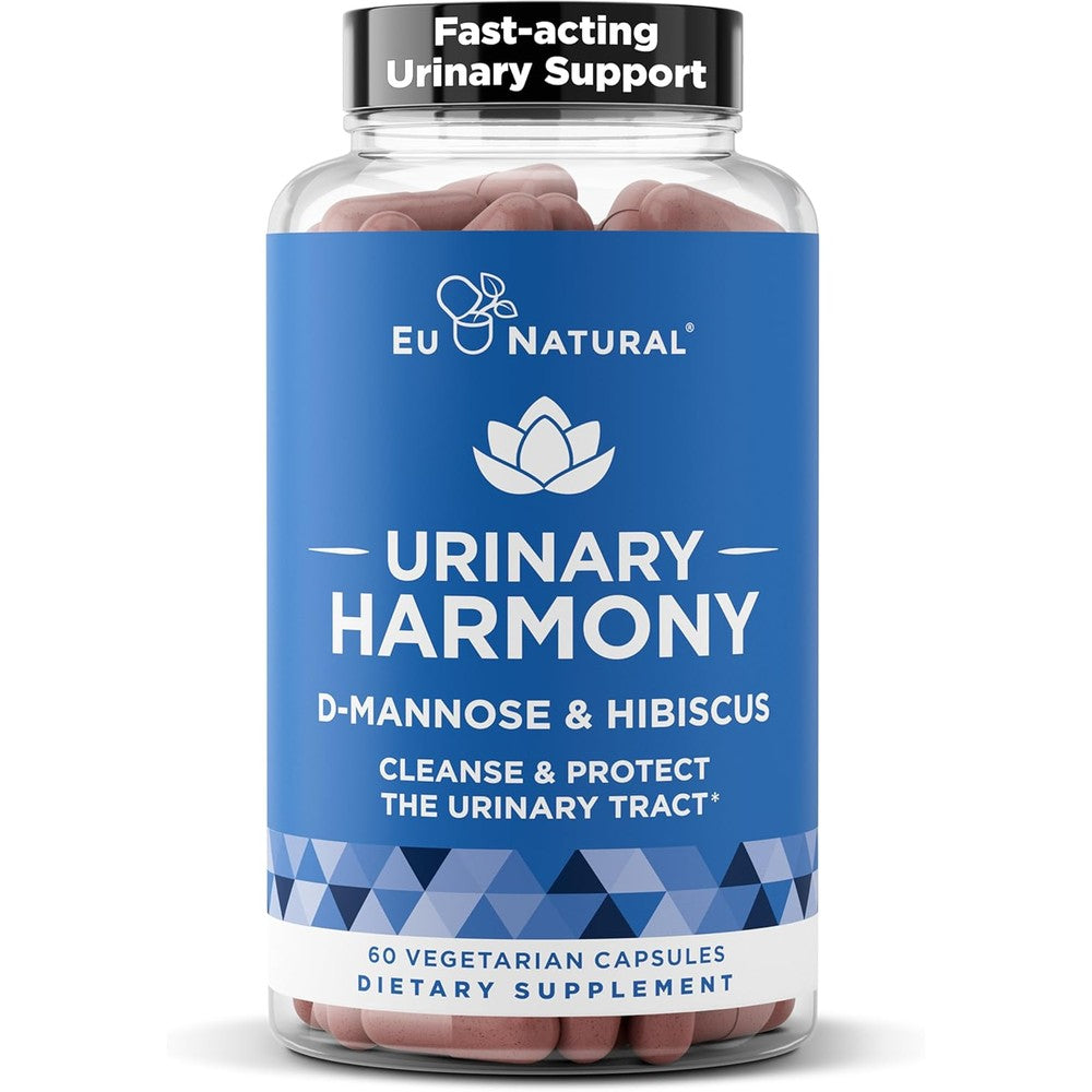 Eu Natural Urinary Harmony 60 capsules bottle front view for women's urinary tract health.
