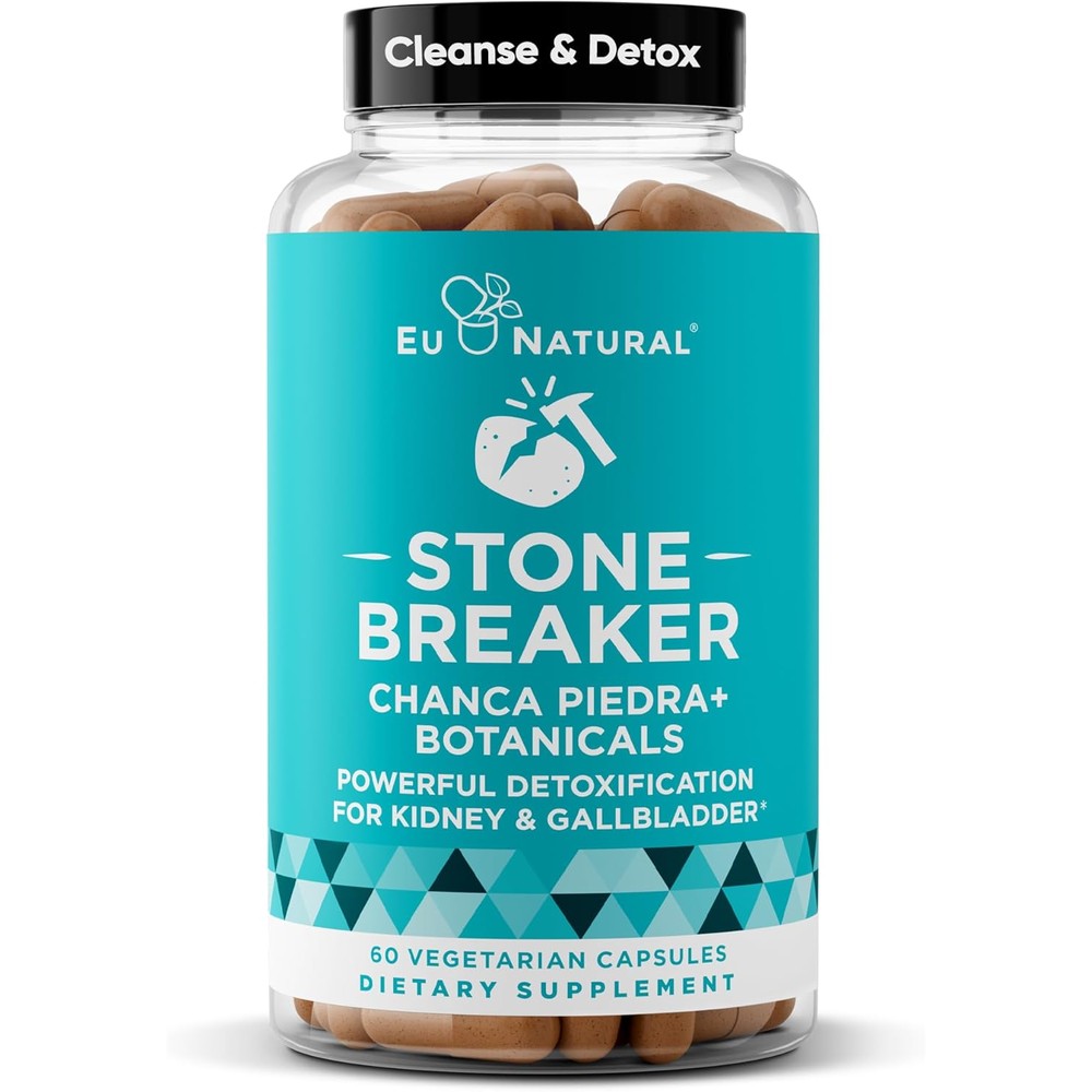 Eu Natural Chanca Piedra Stone Breaker bottle front view for kidney cleanse support.