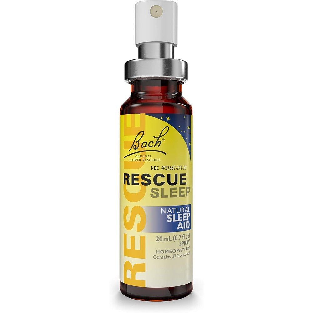 Bach RESCUE SLEEP Spray 20mL front view showing packaging for natural sleep aid