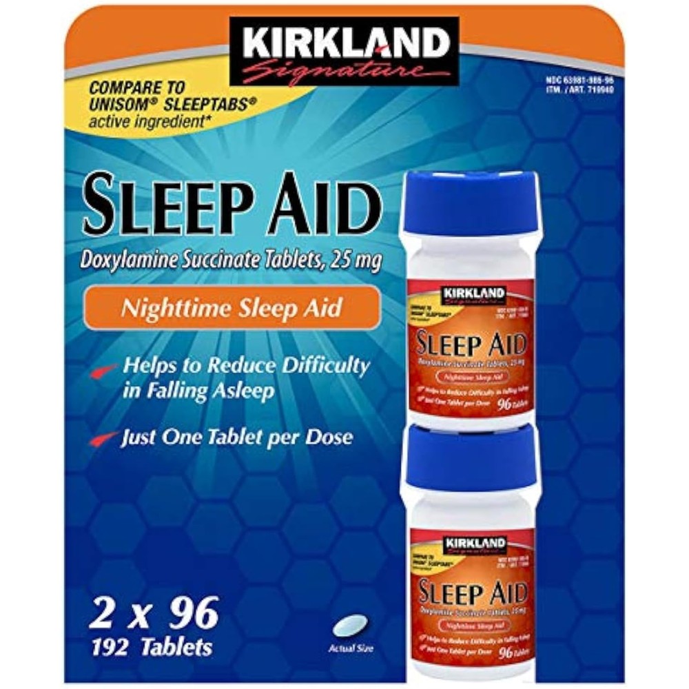 Kirkland Signature Nighttime Sleep Aid front view bottle pack for insomnia relief