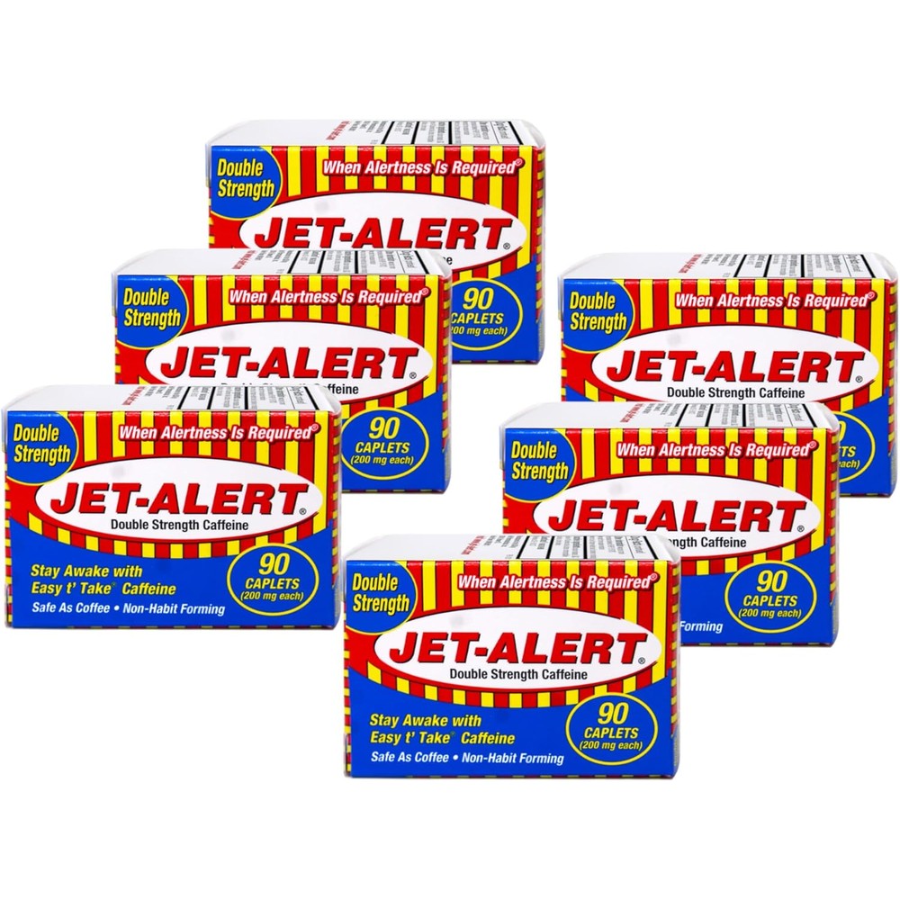 Jet-Alert Double Strength Alertness Aid 200mg Caplets front view packaging