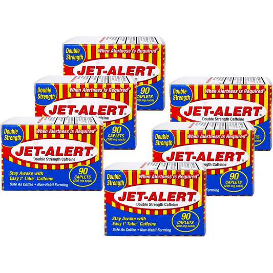 Jet-Alert Double Strength Alertness Aid 200mg Caplets front view packaging