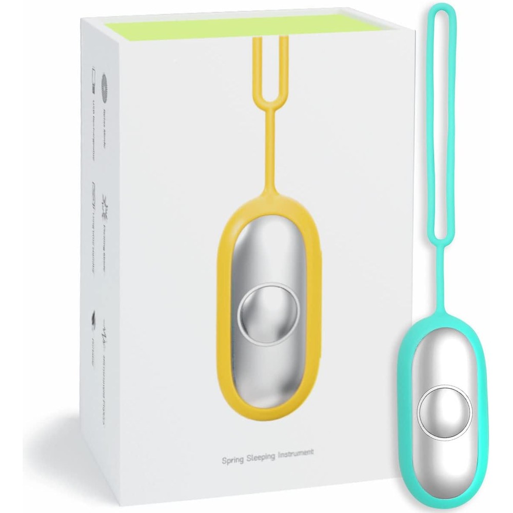 TALENTBABY Handheld Relaxation Device front view showing the smooth silicone body and metal contact plate for microcurrent anxiety relief.