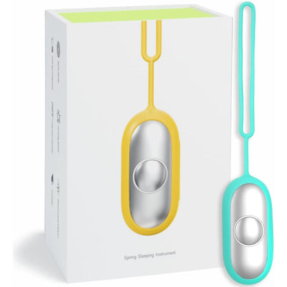TALENTBABY Handheld Relaxation Device front view showing the smooth silicone body and metal contact plate for microcurrent anxiety relief.