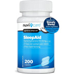 NUVICARE Nighttime Sleep Aid 200 caplets bottle front view for occasional sleeplessness.