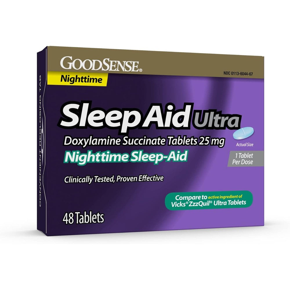 GoodSense Nighttime Sleep Aid Ultra Tablets front packaging for insomnia relief