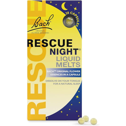 Bach RESCUE SLEEP Liquid Melts front packaging for natural sleep support
