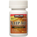 Kirkland Signature Nighttime Sleep Aid 192 tablets front view package highlighting non habit forming sleep medication formula