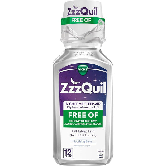 ZzzQuil Nighttime Sleep Aid Liquid alcohol free bottle front view