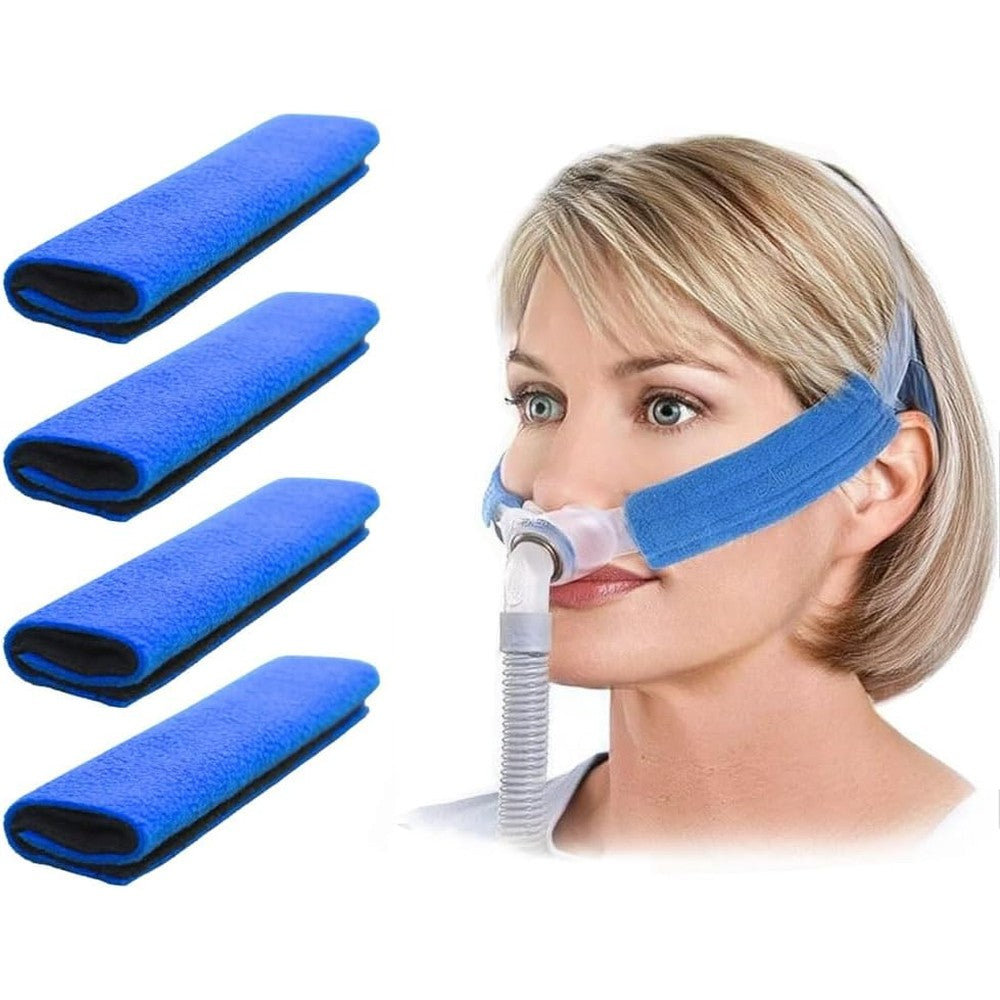 Aveen 4-pack blue fleece CPAP strap covers for headgear