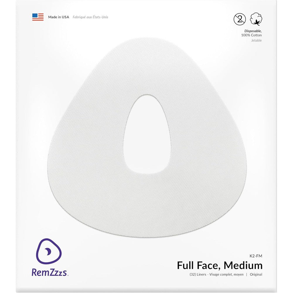 RemZzzs Full Face CPAP Mask Liners Medium K2-FM front view packaging