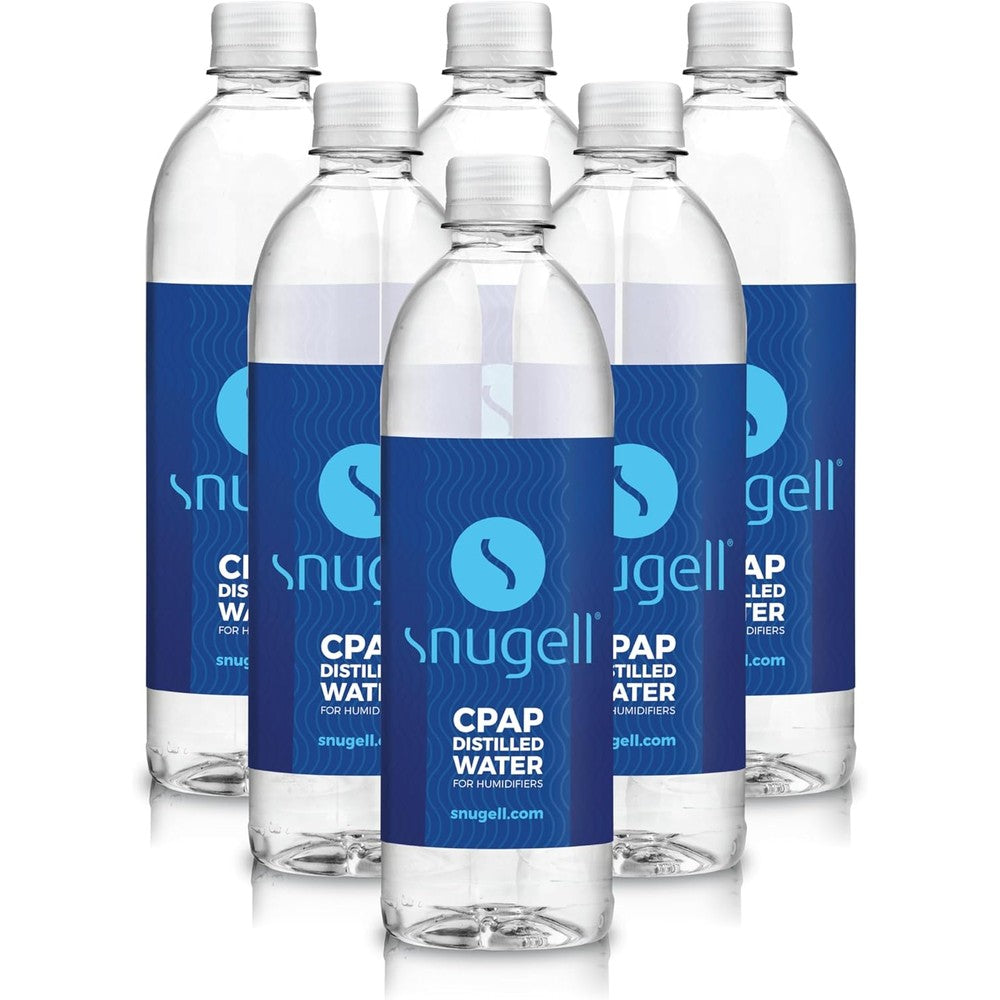 Snugell CPAP distilled water 6-pack front packaging view