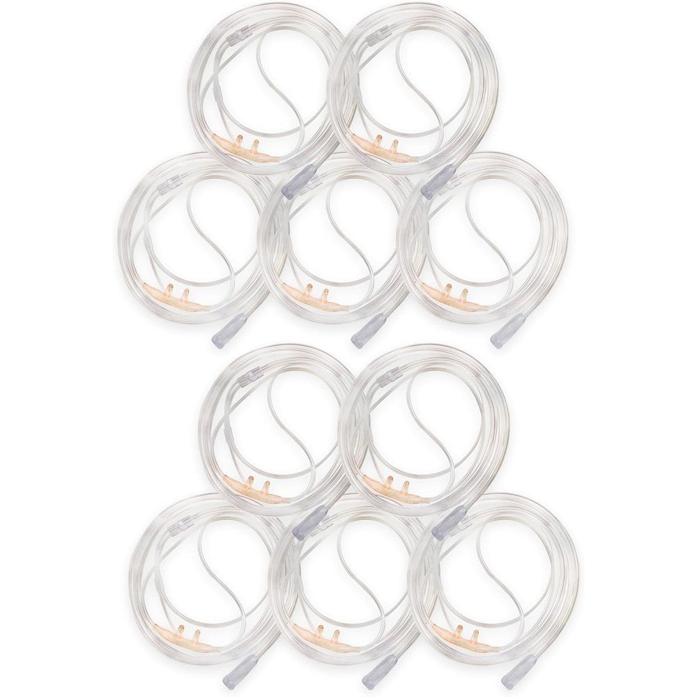JWYN Adult Oxygen Nasal Cannula 10 Pack front view medical grade respiratory supply.