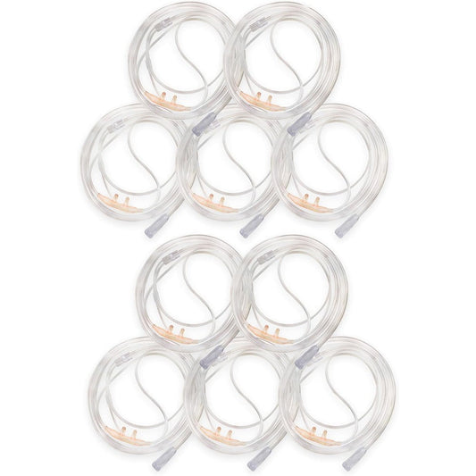 JWYN Adult Oxygen Nasal Cannula 10 Pack front view medical grade respiratory supply.