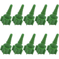 ResOne Oxygen Tubing Swivel Nipple Christmas Tree Connectors 10 pack front view showing green plastic design.