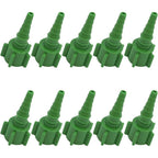 ResOne Oxygen Tubing Swivel Nipple Christmas Tree Connectors 10 pack front view showing green plastic design.