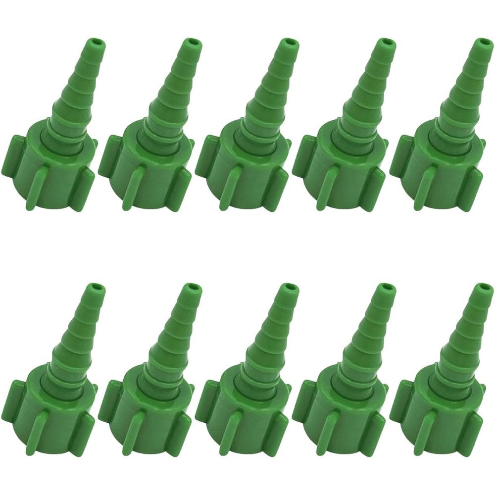 ResOne Oxygen Tubing Swivel Nipple Christmas Tree Connectors 10 pack front view showing green plastic design.