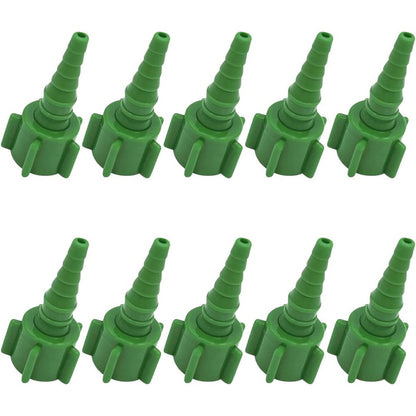 ResOne Oxygen Tubing Swivel Nipple Christmas Tree Connectors 10 pack front view showing green plastic design.