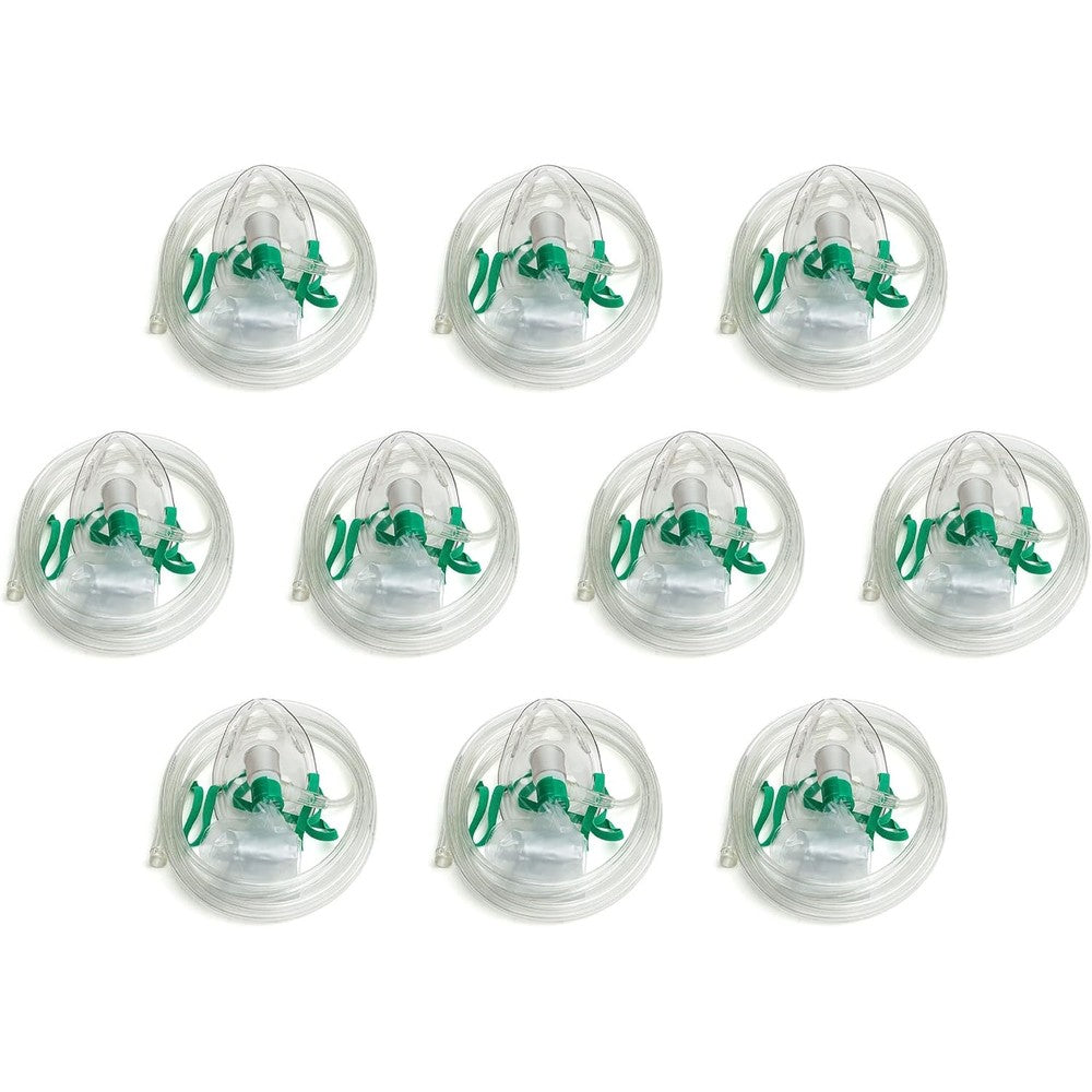 Dealmed Non-Rebreather Oxygen Mask front view medical-grade clear vinyl mask.