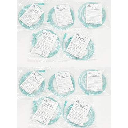 Medical Sales Supply Nasal Oxygen Cannula 10 Pack front view for respiratory care.