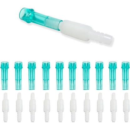 HXZSYT Oxygen Tubing Swivel Connectors front view 10-pack for medical use.