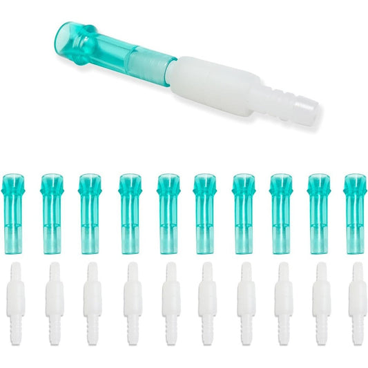 HXZSYT Oxygen Tubing Swivel Connectors front view 10-pack for medical use.