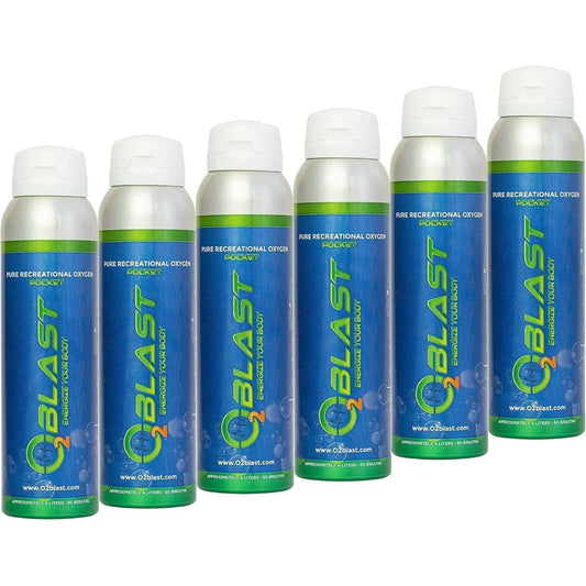 O2 Blast Pure Oxygen Supplement 6 pack front view for athletic recovery