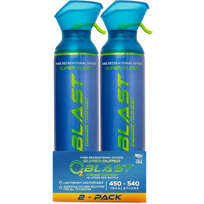 O2 Blast Portable Oxygen Tank front view 2 pack for sports recovery