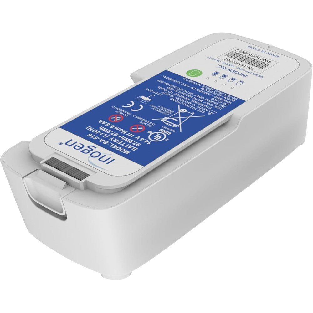 Inogen Extended 16-cell battery front view for portable oxygen concentrator.