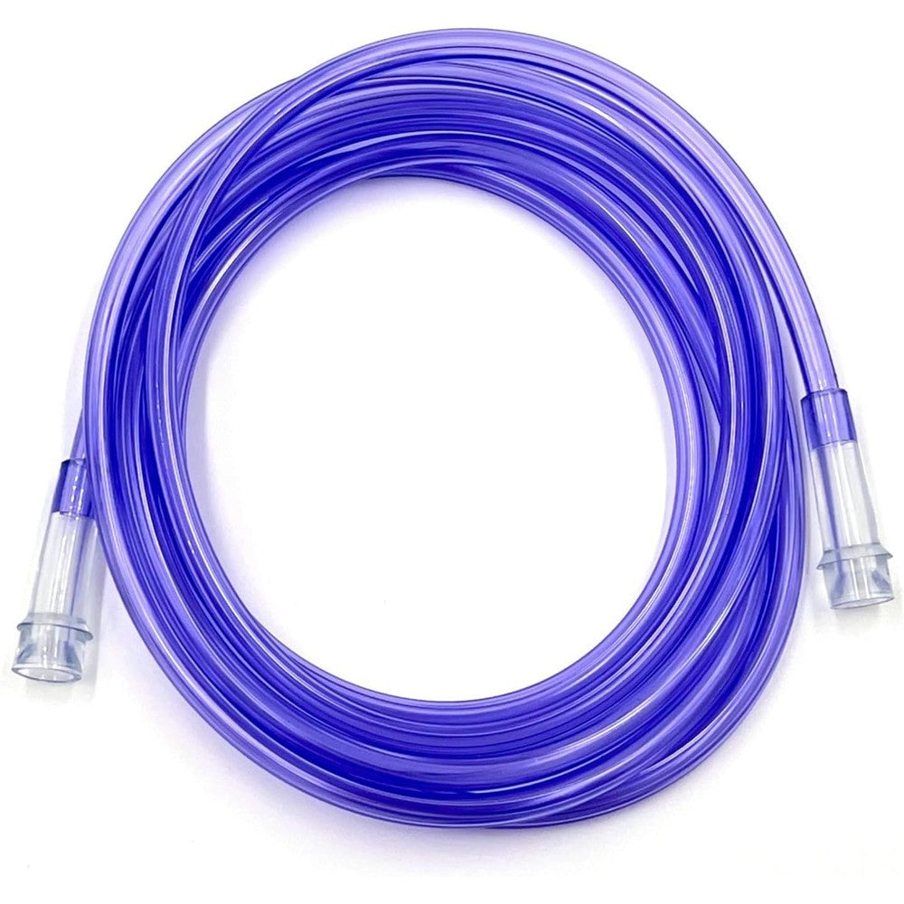 ResOne purple oxygen supply tubing front view showing coiled 50ft length and standard connectors