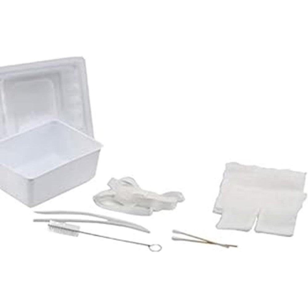 Covidien Argyle 47890 Tracheostomy Care Kit sterile tray front view for medical stoma maintenance.