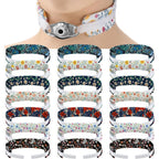 Geiserailie 21 Piece Tracheostomy Tube Holder set featuring various floral patterned neckbands.