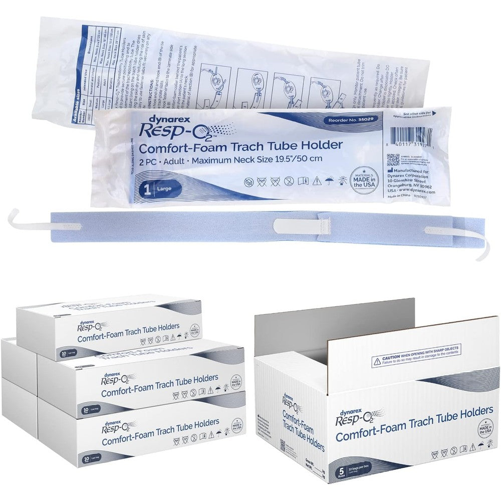 Dynarex Comfort-Foam Tracheostomy Tube Holder front view medical respiratory supplies.