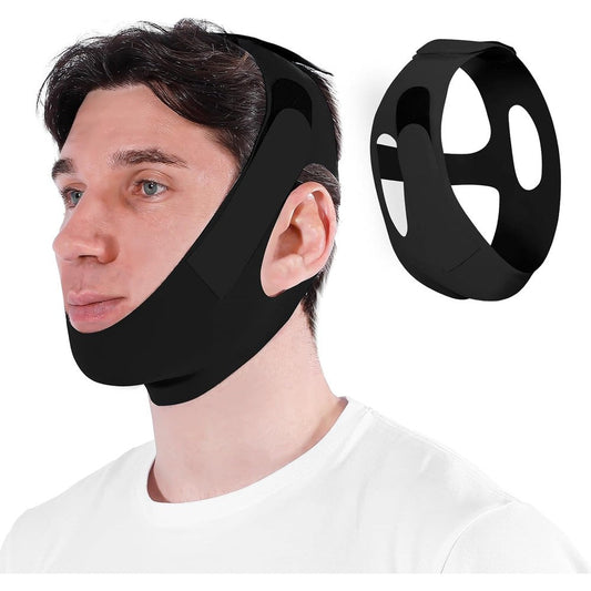 Dpofirs High Elasticity Anti Snoring Chin Strap front view adjustable sleep aid