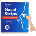 nuSwift extra strength nasal strips fifty count front packaging view for anti snore relief