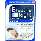 Breathe Right Nasal Strips Original Tan Large front packaging for snoring relief.