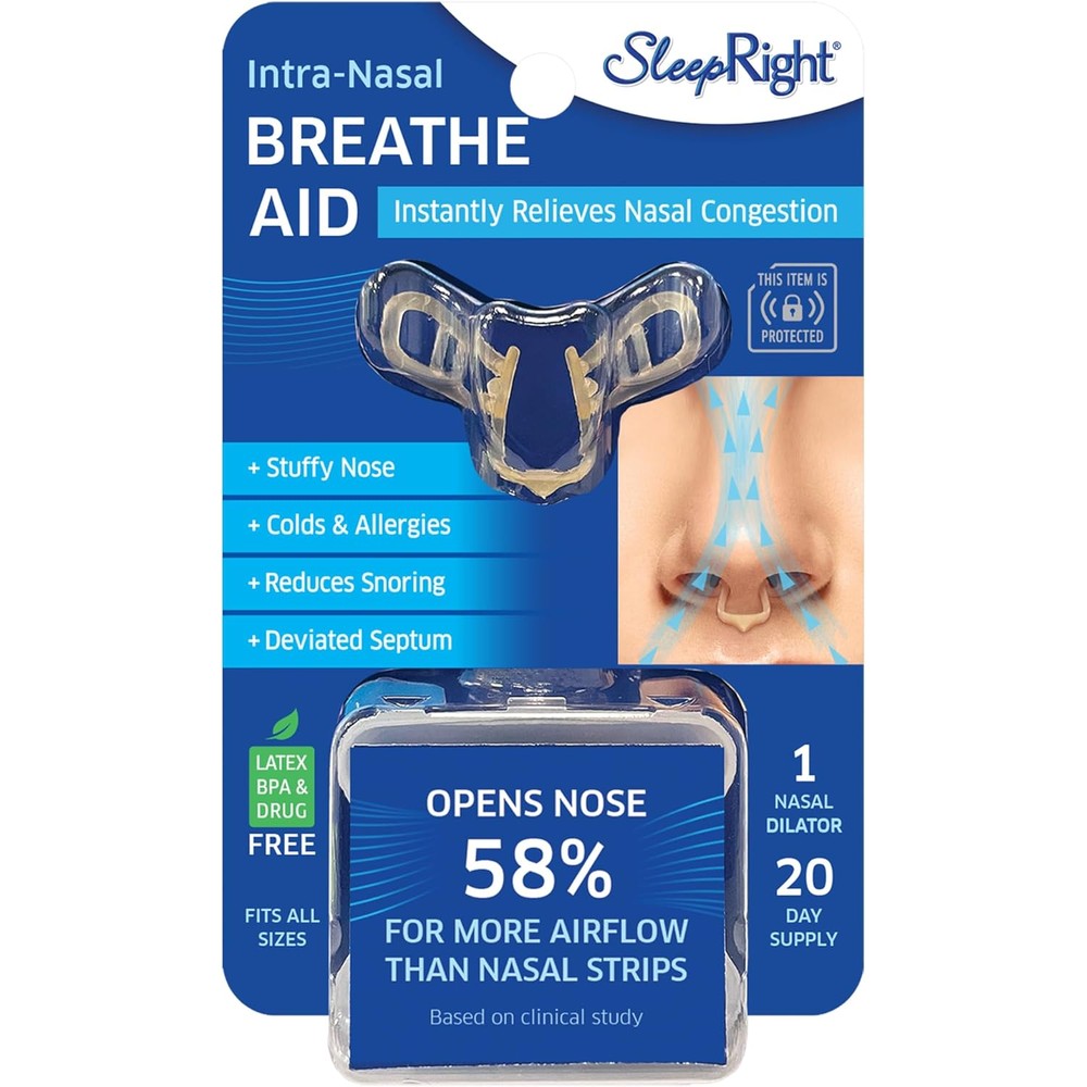 SleepRight Nasal Breathe Aid front view of intra-nasal dilator for snoring relief