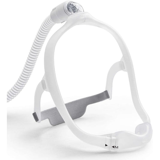 MYNA MEDICAL DreamWear Nasal Complete Set front view showing the clear silicone frame and headgear.