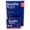 Breathe Right Extra Strength Nasal Strips 72 Count front packaging for snoring relief.