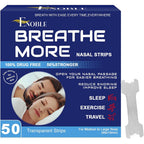 Enoble Breathe More Extra Strength Clear Nasal Strips front view packaging for snoring relief